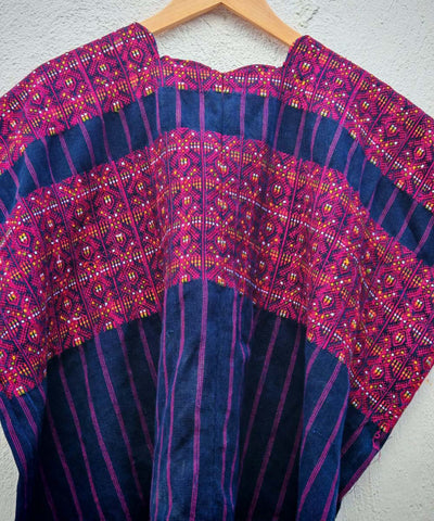 Indigo and berry Xejuyub huipil