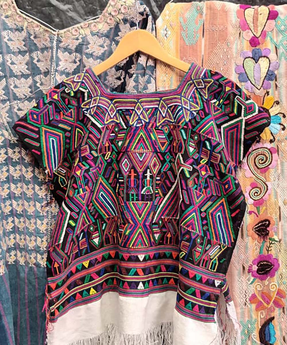 Bold colorful Nebaj huipil