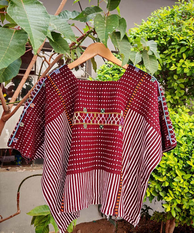 Burgundy Colotenango huipil