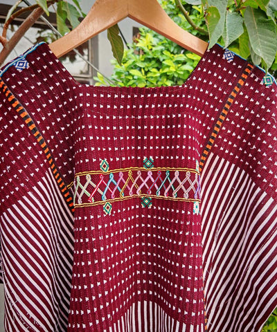 Burgundy Colotenango huipil