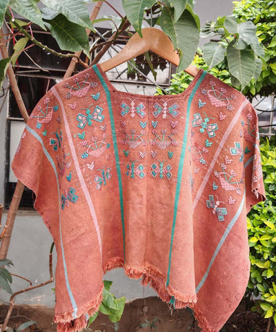 Terracotta and turquoise San Lucas Toliman huipil