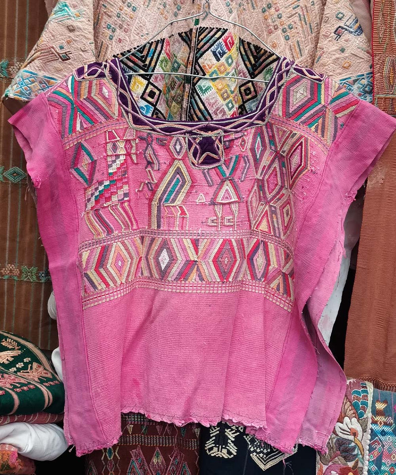 Embroidered Vintage Guatemalan huipil textile