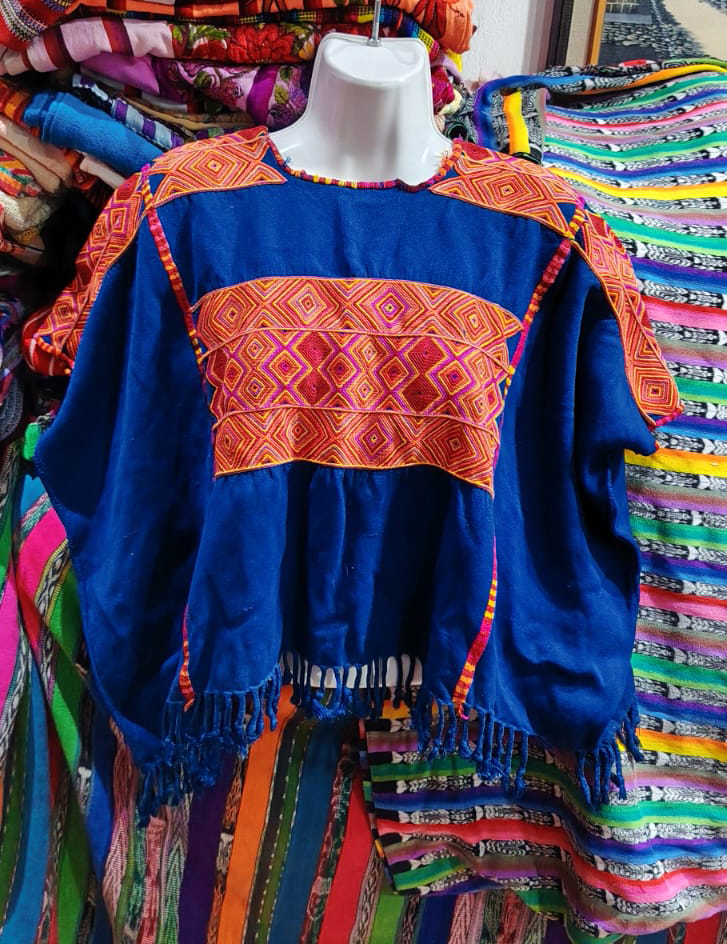 Blue and Berry Geometric Colotenango Huipil #8-160