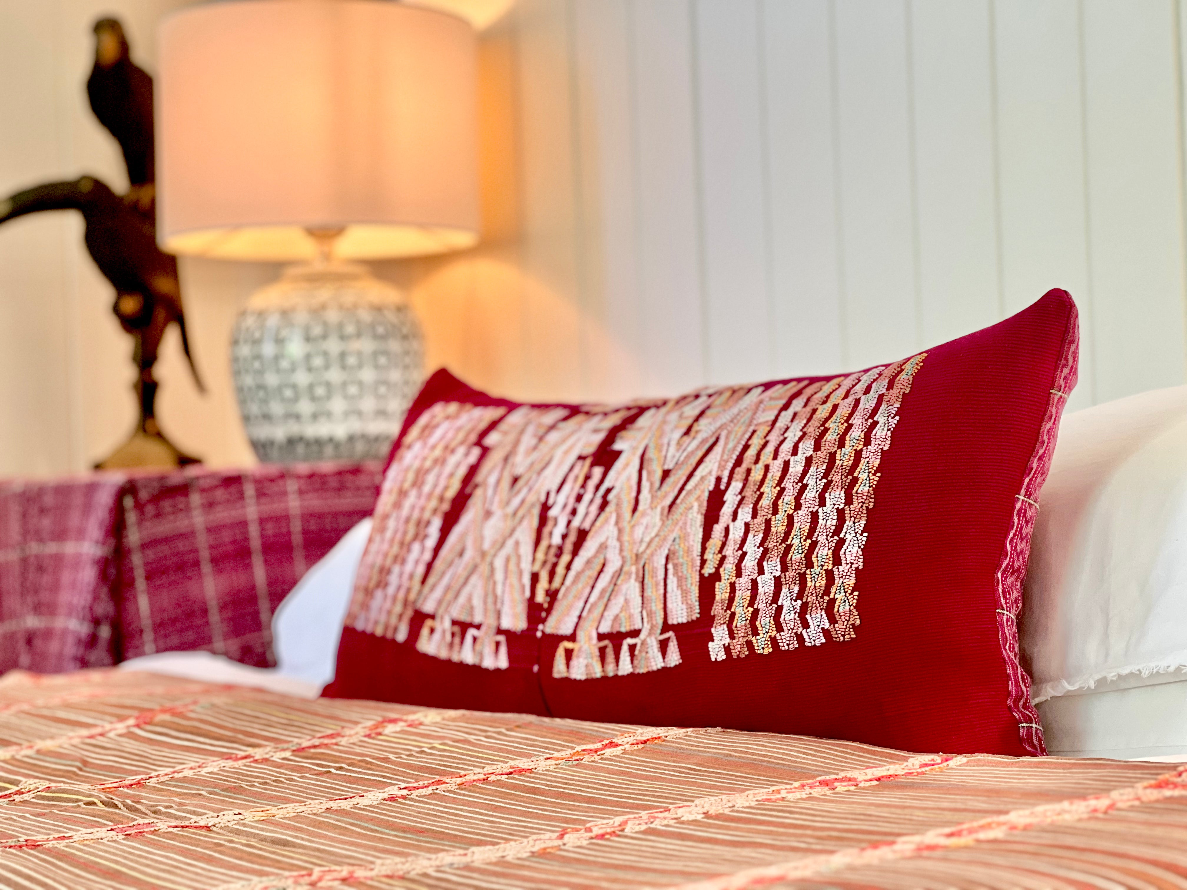 Red Chajul long lumbar pillow