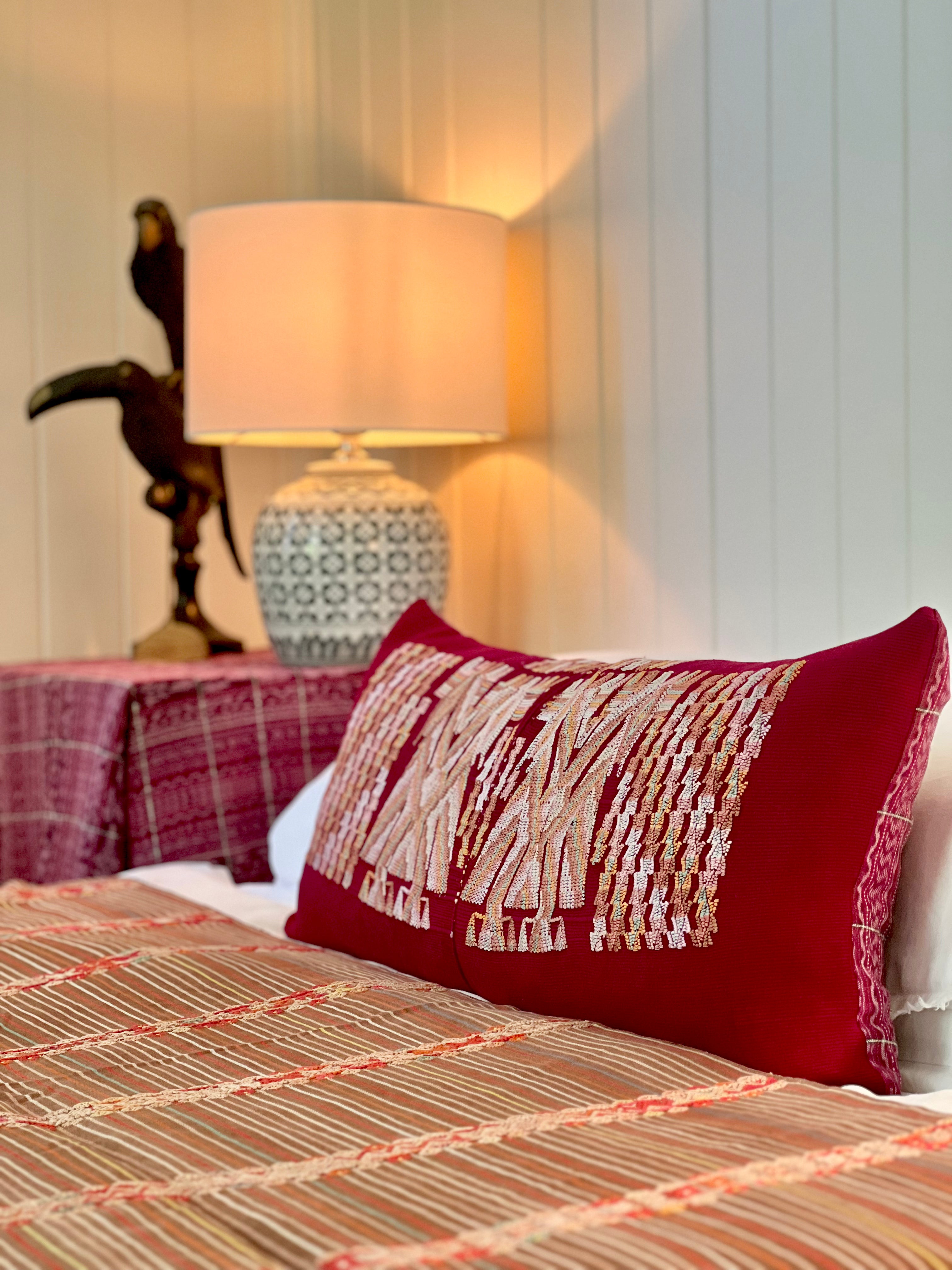 Red Chajul long lumbar pillow