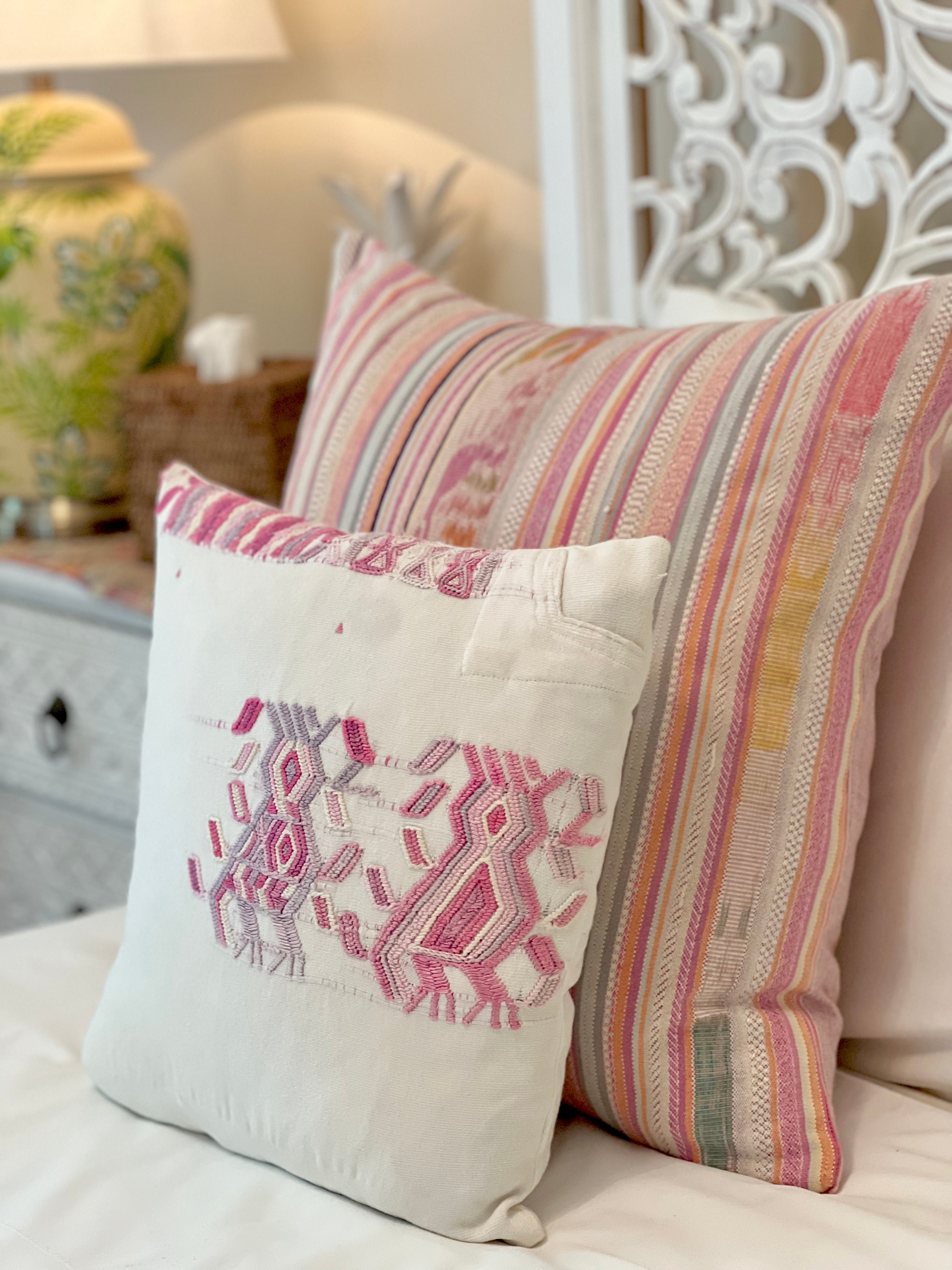 Pink and White Chajul pillow