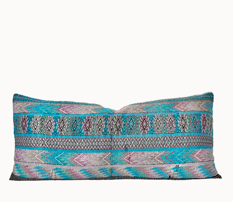Embroidered Vintage textile huipil cushion