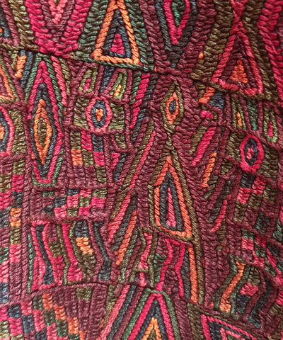 Rich red and brown Nebaj huipil