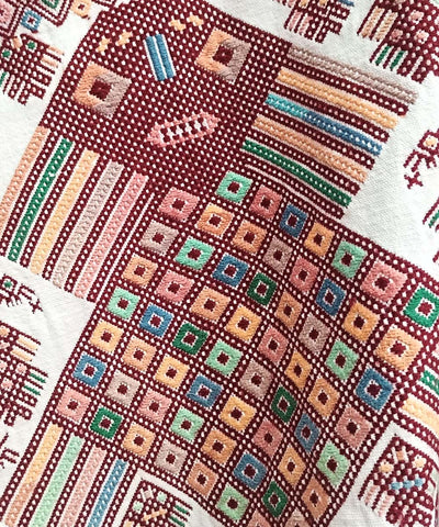 Vintage Guatemalan huipil with handwoven Mayan embroidery