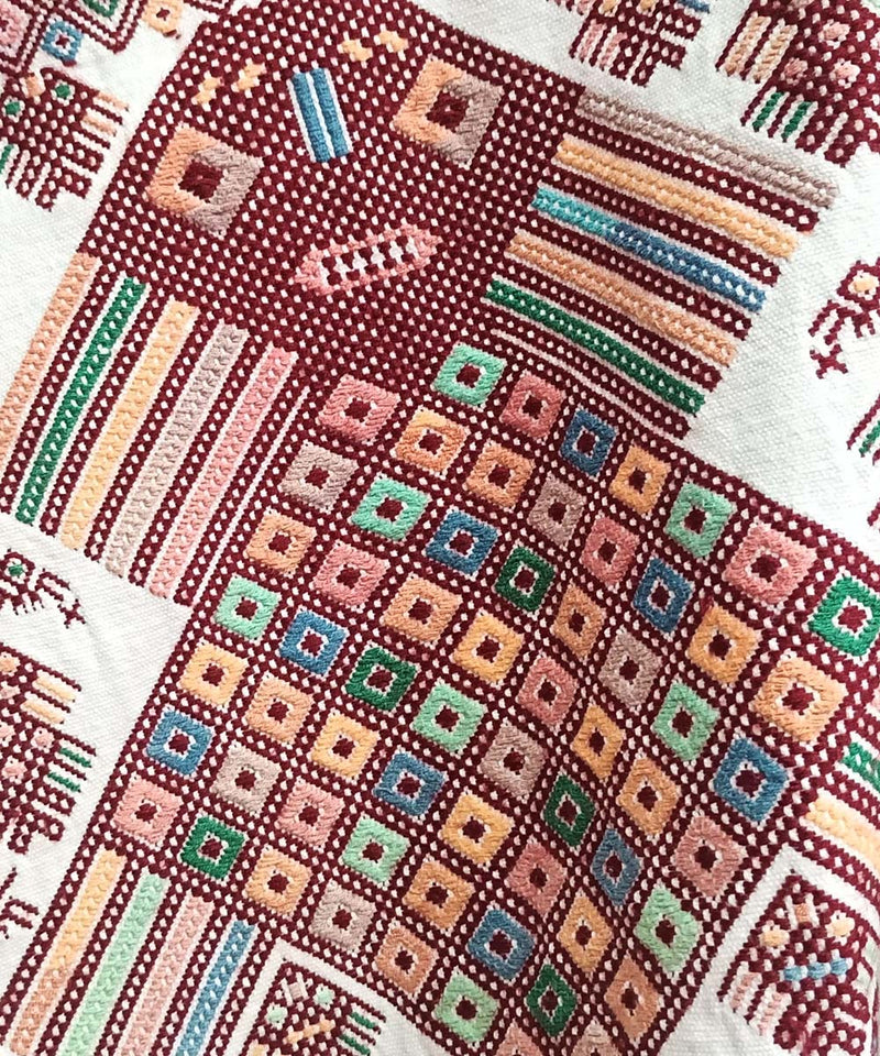 Vintage Guatemalan huipil with handwoven Mayan embroidery