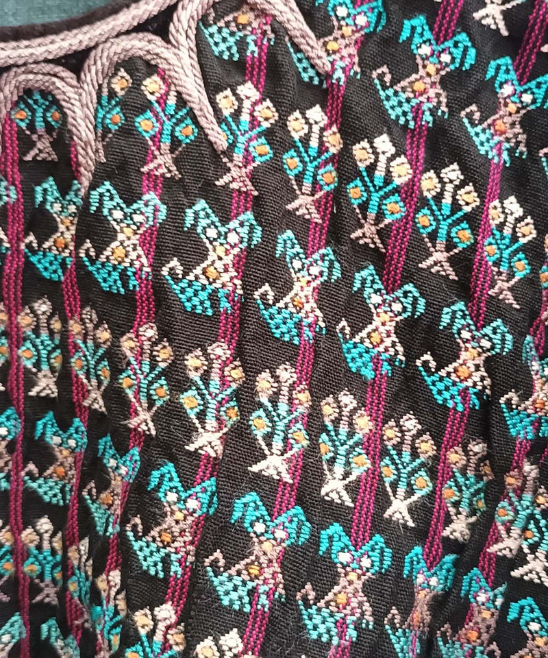 Vintage Guatemalan huipil with handwoven Mayan embroidery
