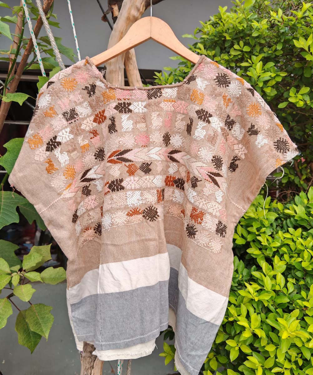 Beige and Pink Huipil