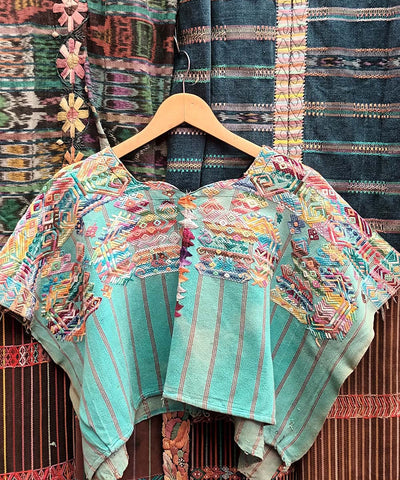 Vintage Guatemalan huipil with handwoven Mayan embroidery