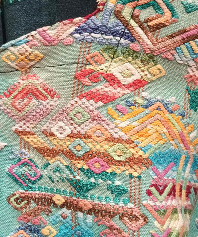 Vintage Guatemalan huipil with handwoven Mayan embroidery