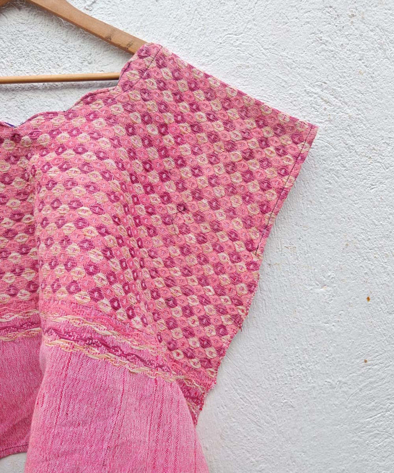 Vintage Guatemalan huipil with handwoven Mayan embroidery