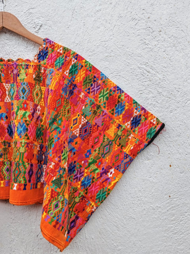 Colorful Orange Coban Huipil