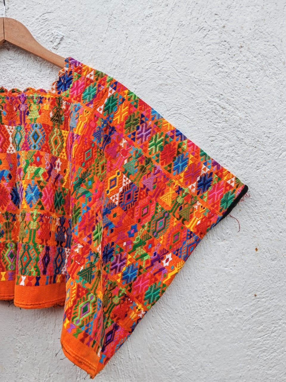Colorful Orange Coban Huipil