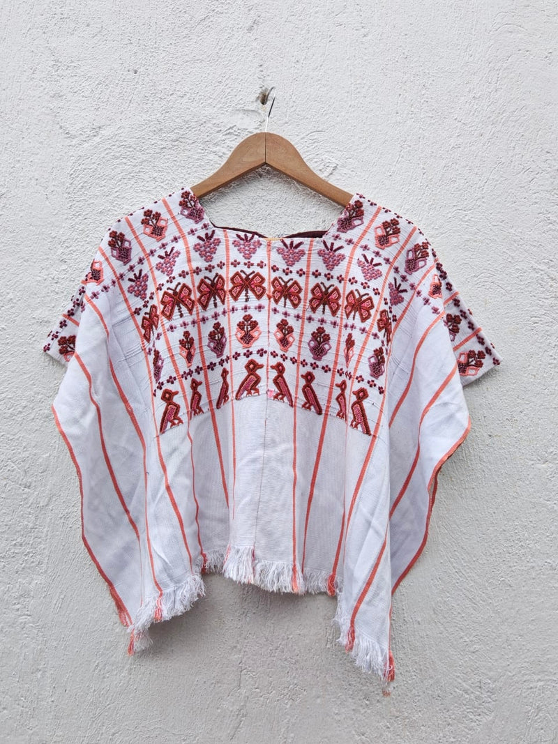Vintage Guatemalan huipil with handwoven Mayan embroidery