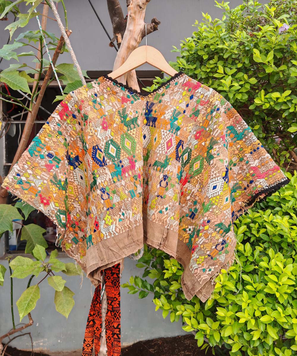 Beige and Mustard Coban Huipil