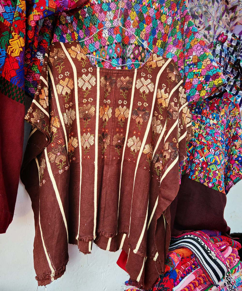 Vintage Guatemalan huipil with handwoven Mayan embroidery