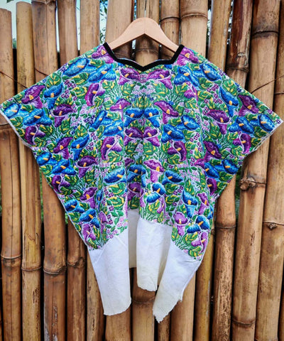 Vintage Guatemalan huipil with handwoven Mayan embroidery