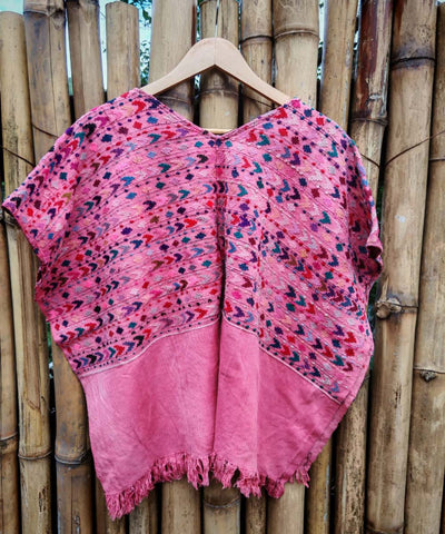 Vintage Guatemalan huipil with handwoven Mayan embroidery