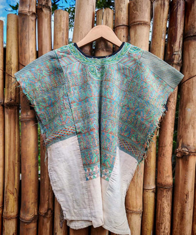 Vintage Guatemalan huipil with handwoven Mayan embroidery