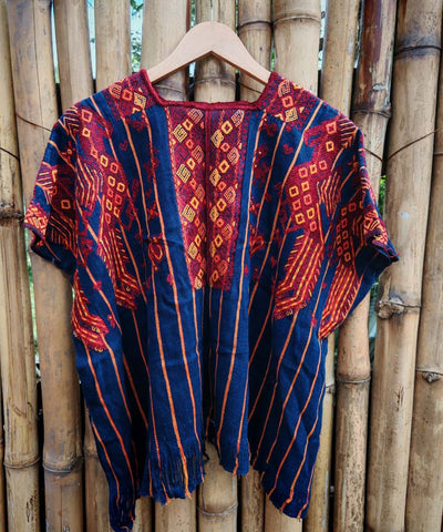Vintage Guatemalan huipil with handwoven Mayan embroidery