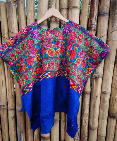 Vintage Guatemalan huipil with handwoven Mayan embroidery