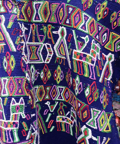 Vintage Guatemalan huipil with handwoven Mayan embroidery