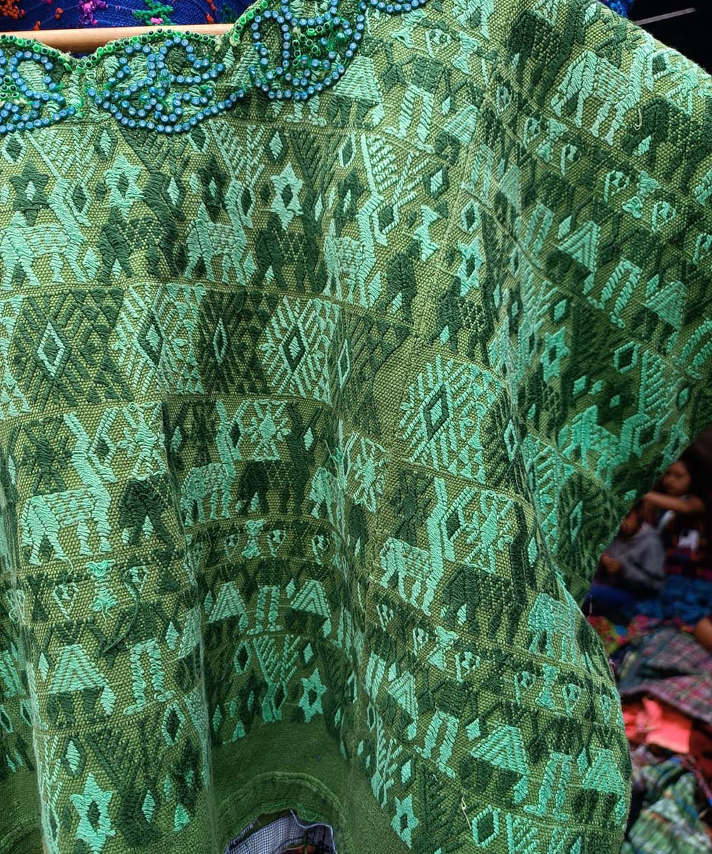 Vintage Guatemalan huipil with handwoven Mayan embroidery