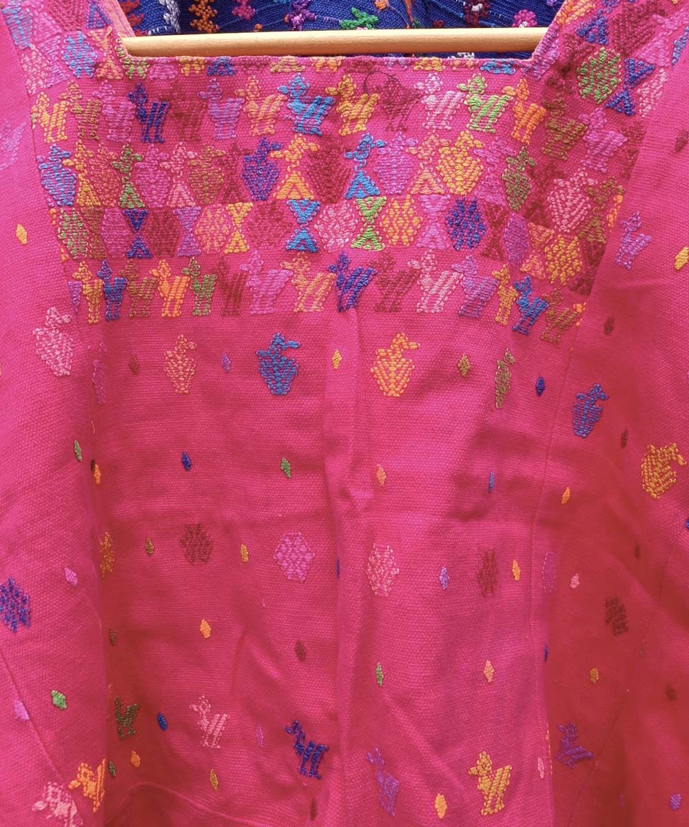 Vintage Guatemalan huipil with handwoven Mayan embroidery