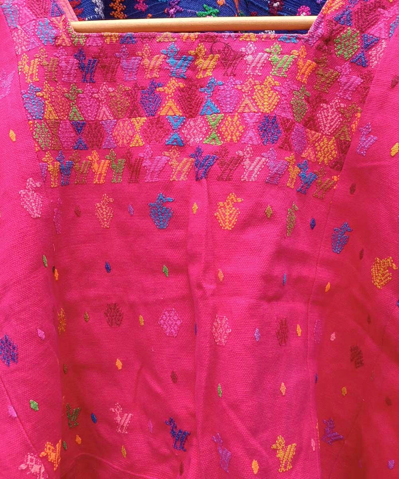 Vintage Guatemalan huipil with handwoven Mayan embroidery