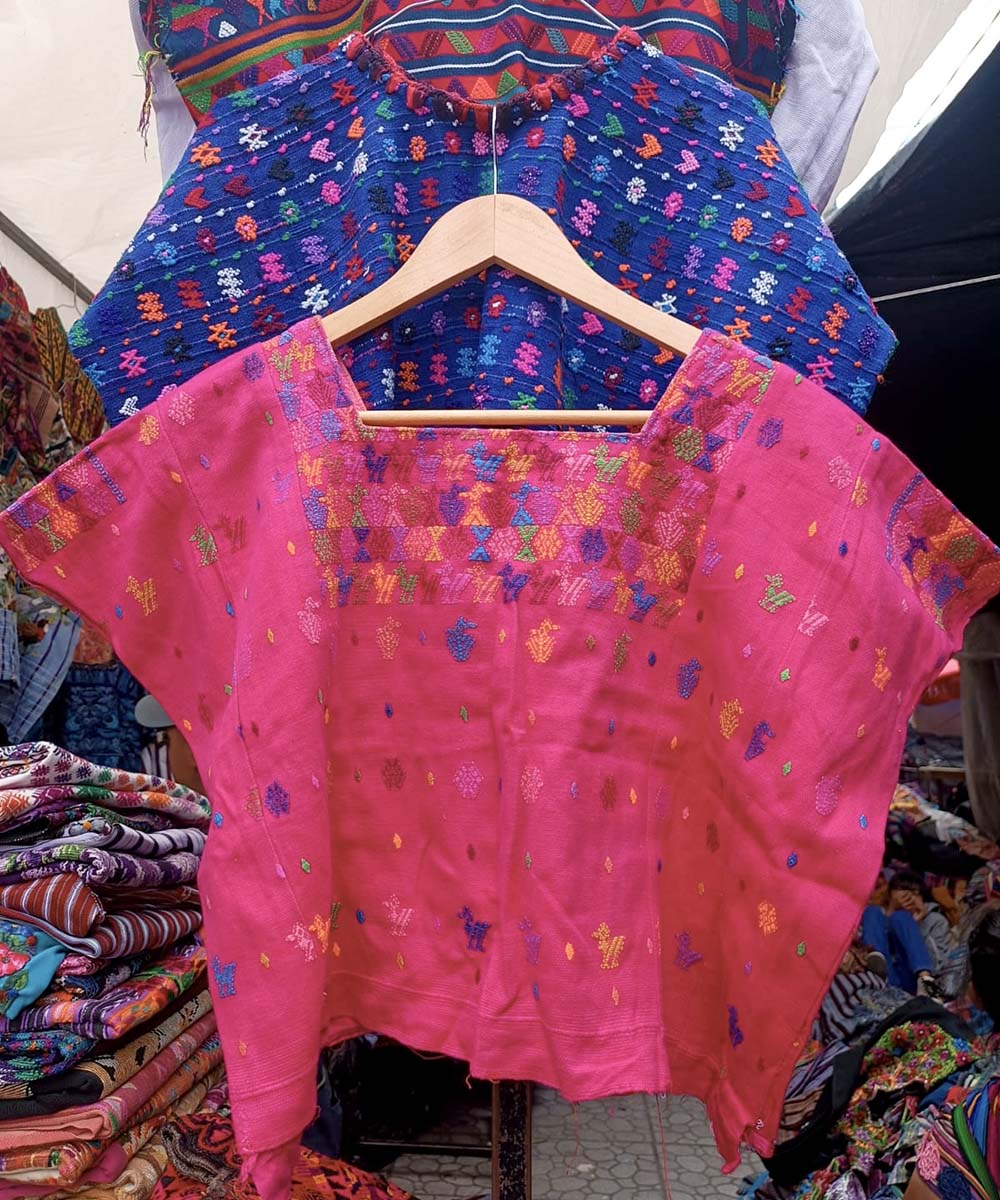Vintage Guatemalan huipil with handwoven Mayan embroidery