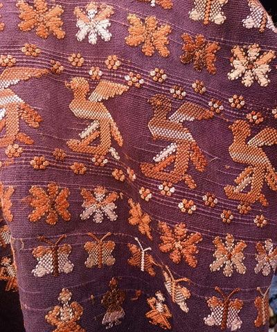 Vintage Guatemalan huipil with handwoven Mayan embroidery