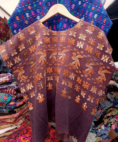 Vintage Guatemalan huipil with handwoven Mayan embroidery