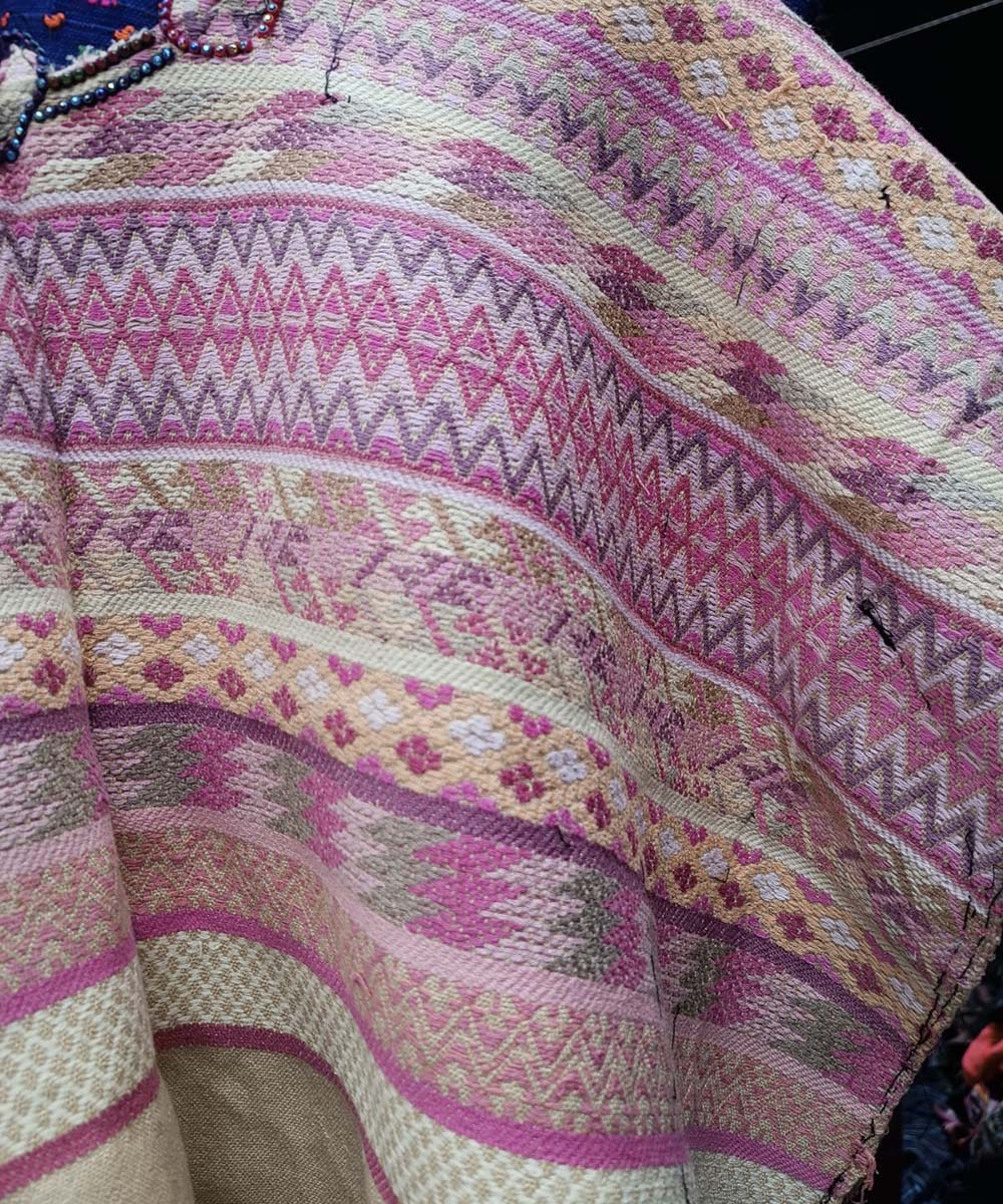 Pink and primrose Comalapa huipil
