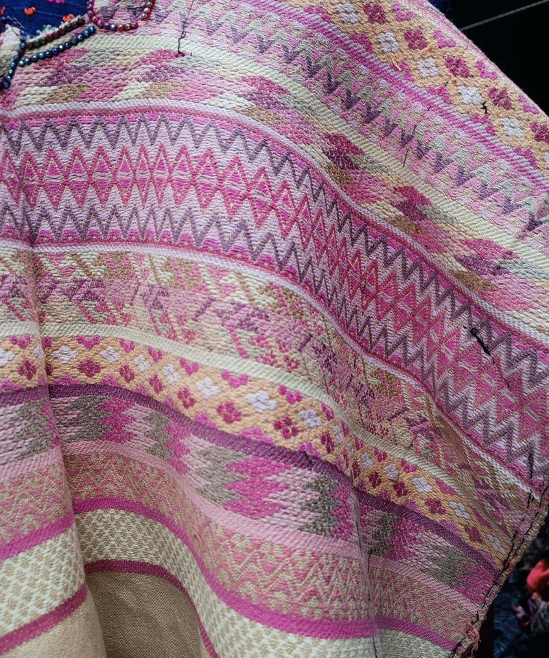 Vintage Guatemalan huipil with handwoven Mayan embroidery