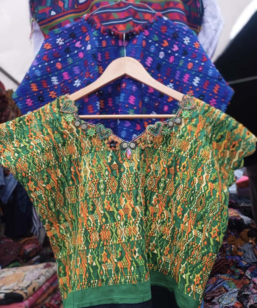Shamrock green Coban huipil