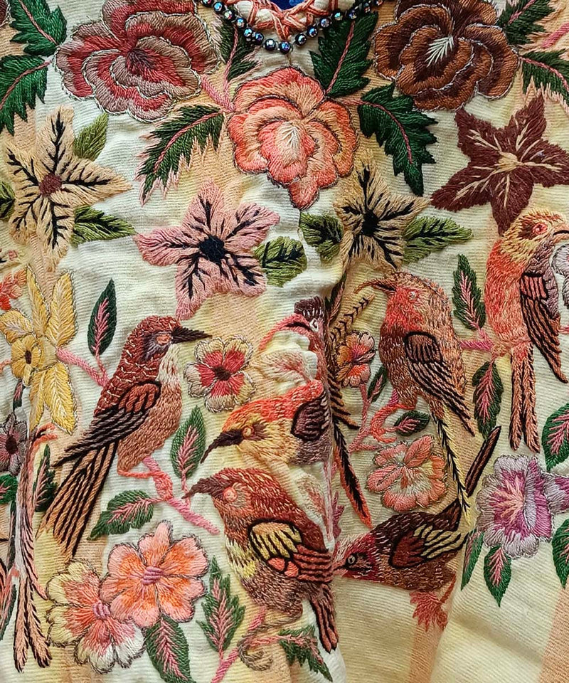 Vintage Guatemalan huipil with handwoven Mayan embroidery