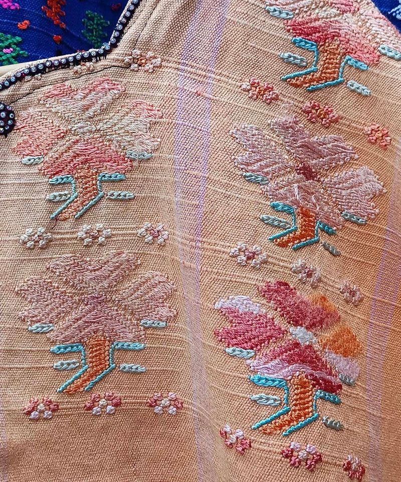 Vintage Guatemalan huipil with handwoven Mayan embroidery