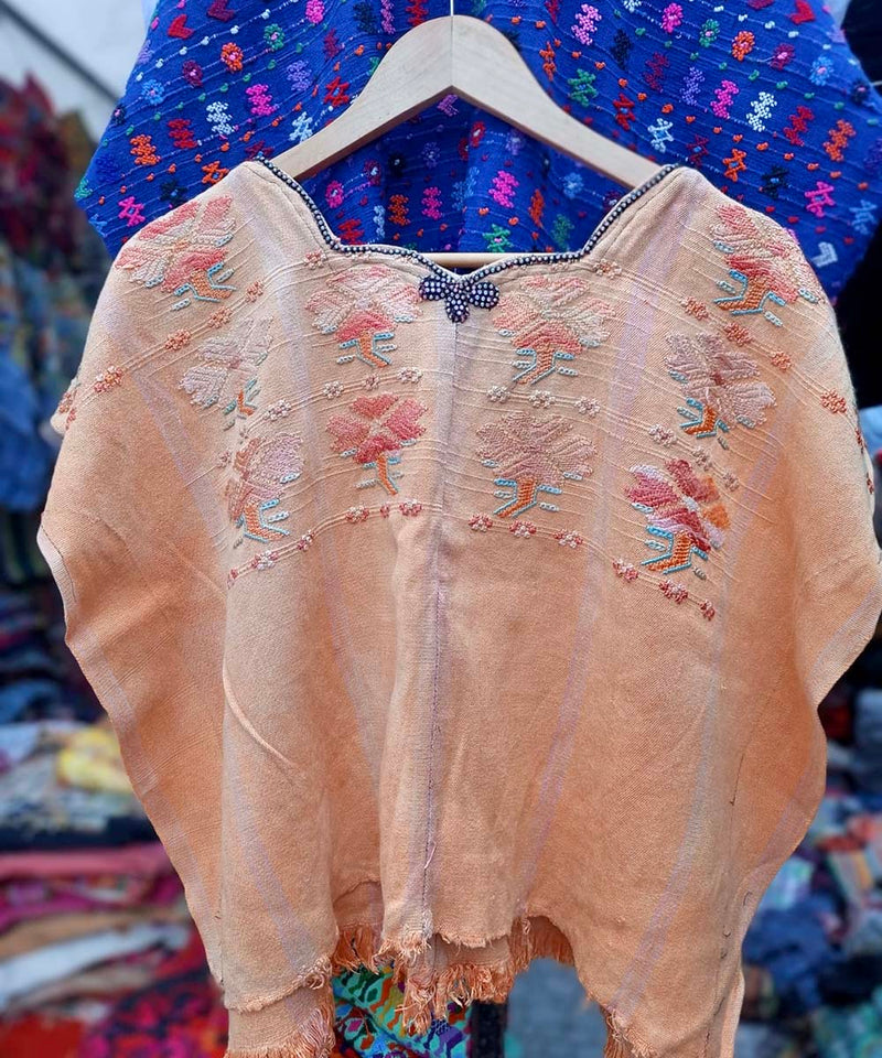 Vintage Guatemalan huipil with handwoven Mayan embroidery