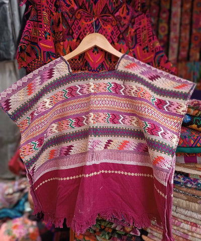 Vintage Guatemalan huipil with handwoven Mayan embroidery