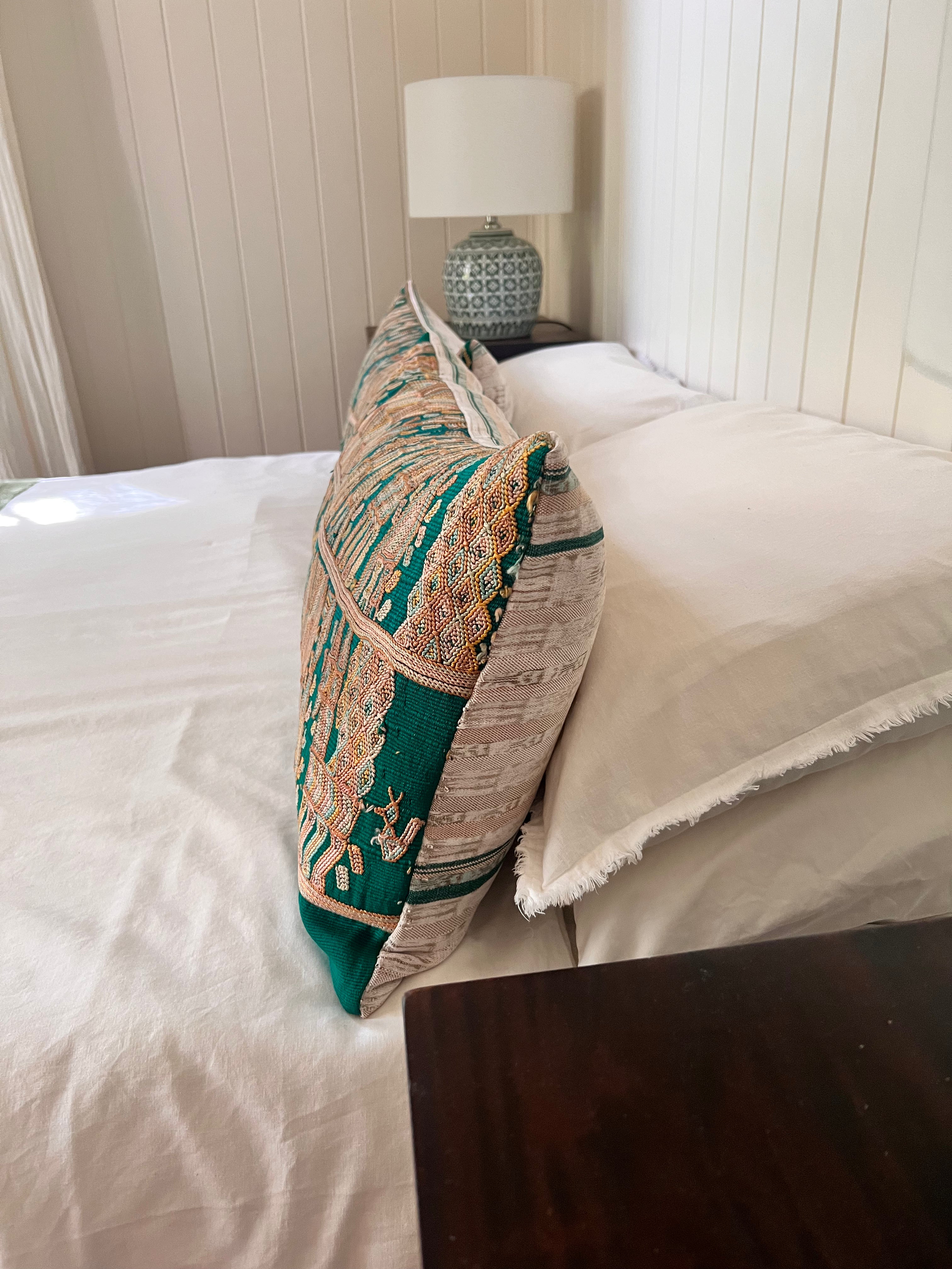 Beige and Green Nebaj Pillow