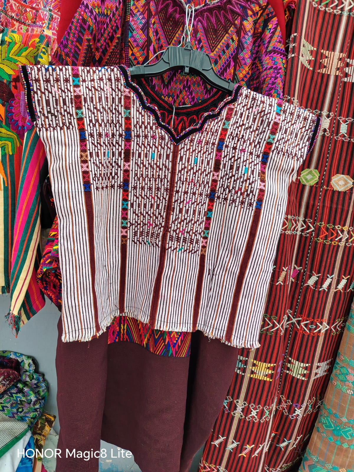 Brown and White Striped San Pedro Huipil #6-422