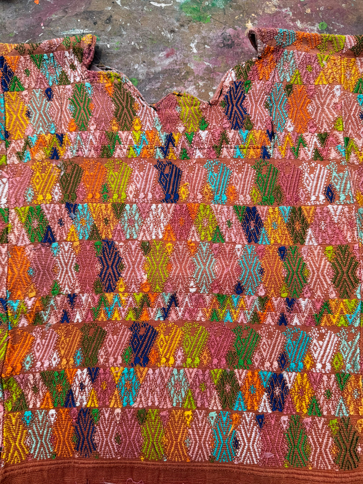 Muted Colourful Cobán Huipil #7-430