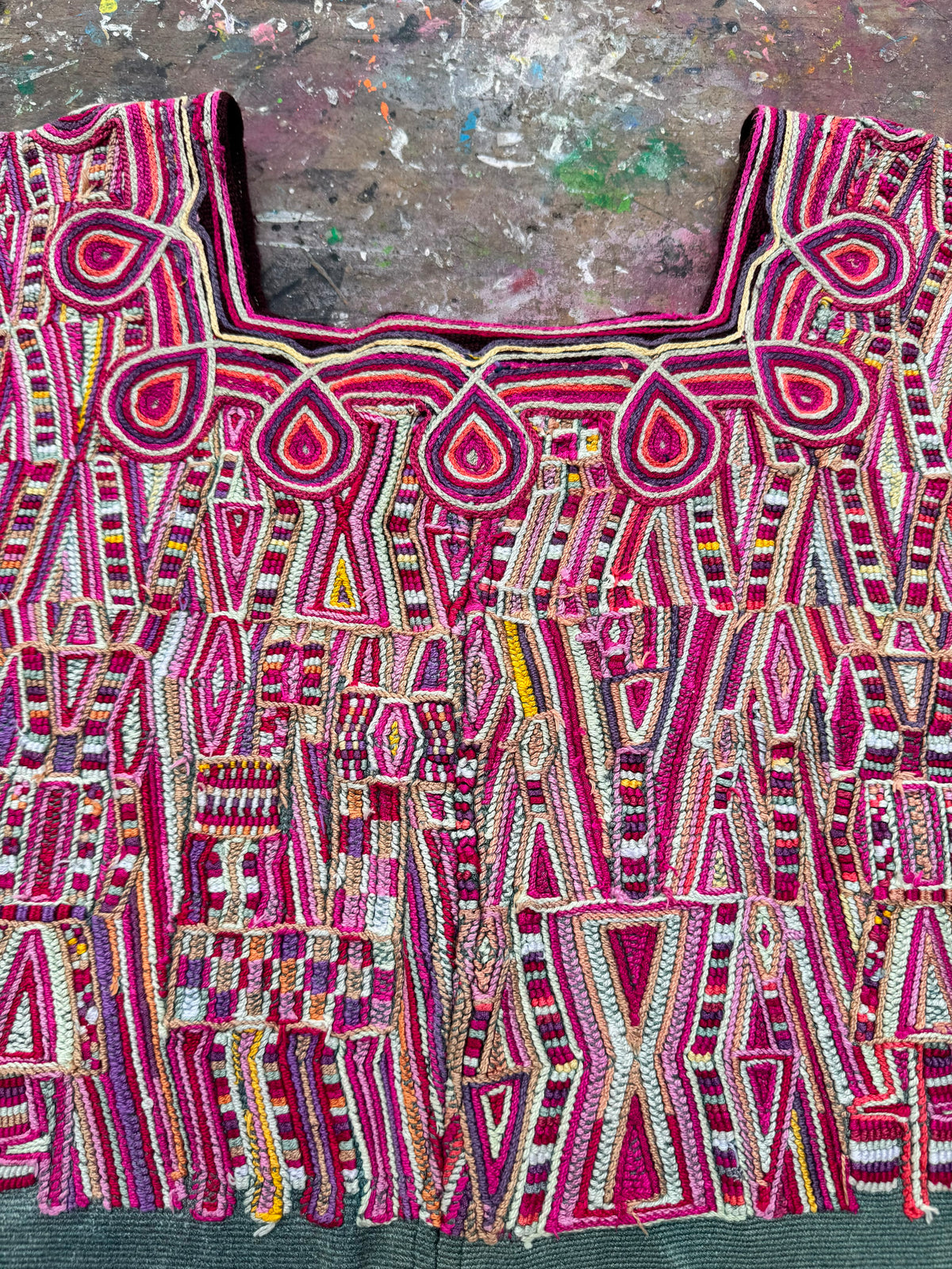 Pink And Grey Nebaj Huipil #7-385