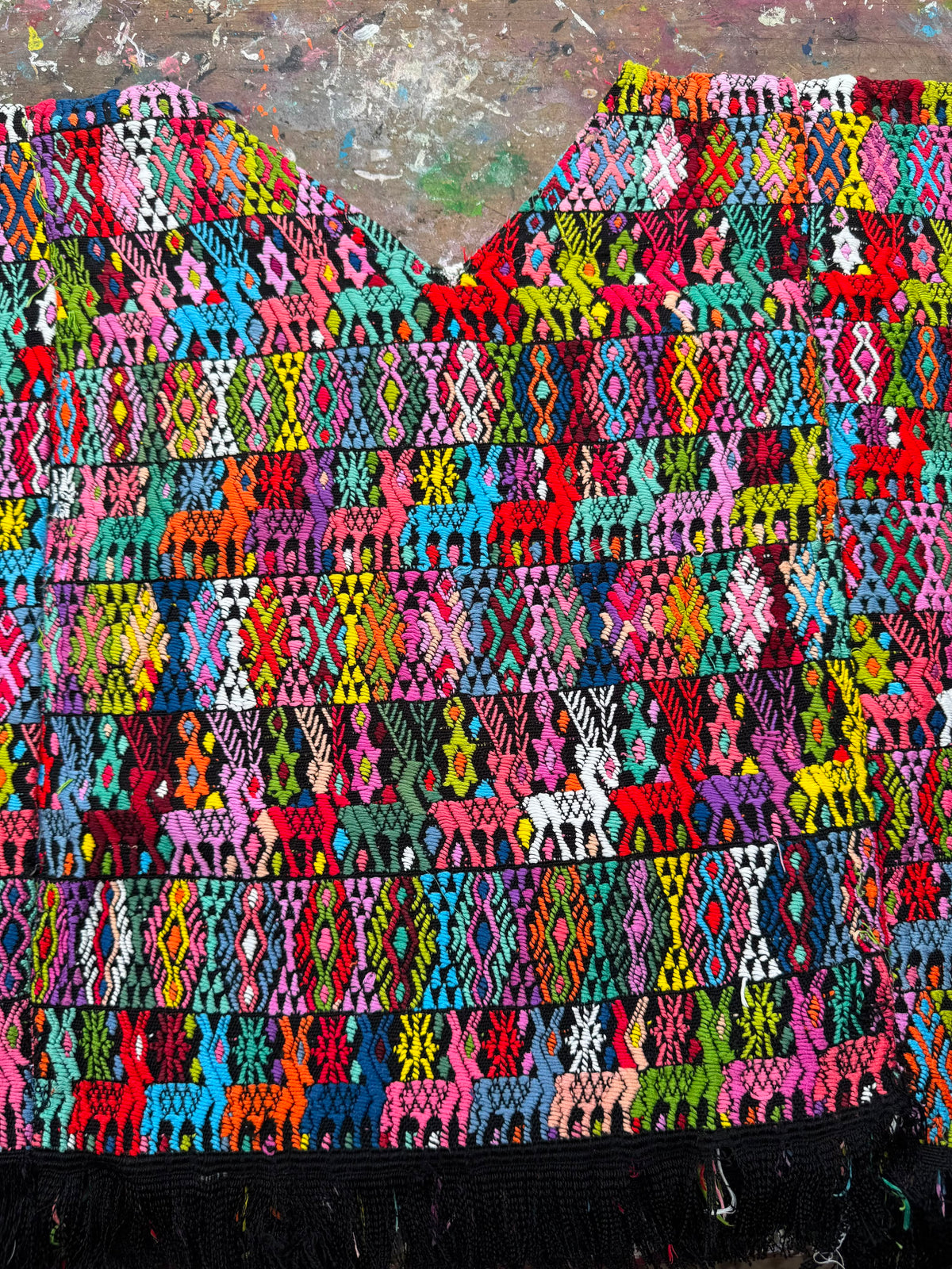 Colourful on Black Cobán Huipil #7-432