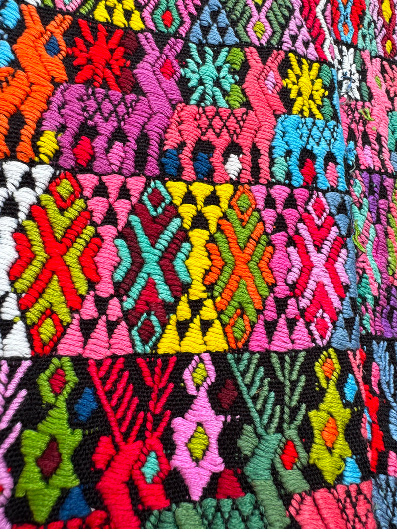 Colourful on Black Cobán Huipil #7-432