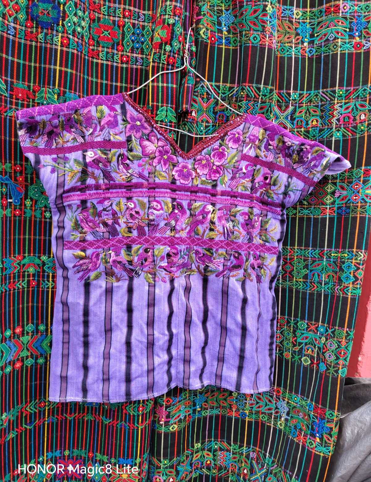 Lilac striped Santiago huipil Santiago huipil #4-3